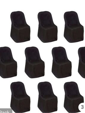 Stretch Spandex Chair Covers - Black (Set) pack of 10